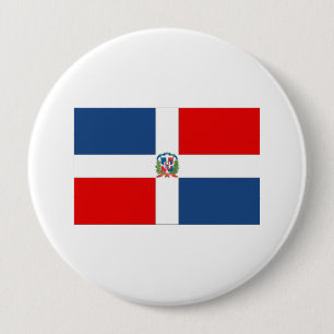 Chapa Redonda De 10 Cm Bandera de la República Dominicana