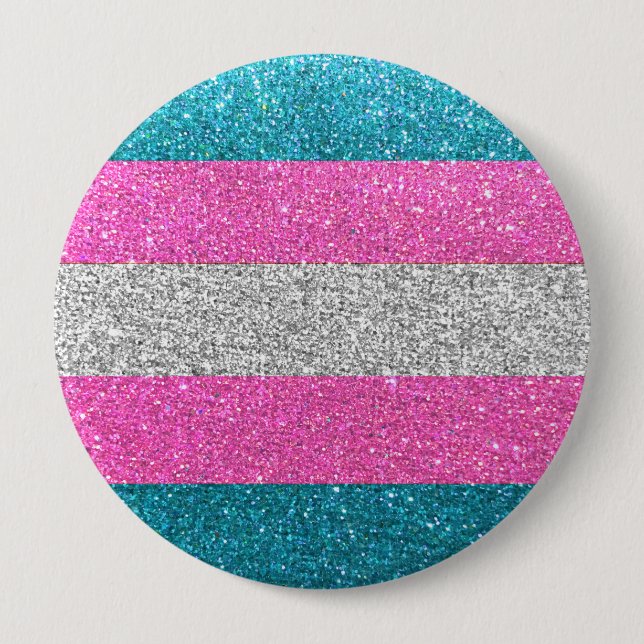 Chapa Redonda De 10 Cm Bandera de las bandas purpurinas LGBTQ Queer Trans (Anverso)