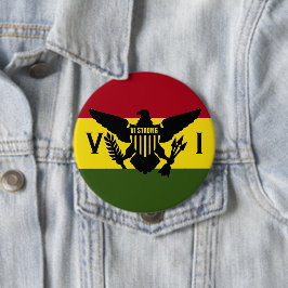 Chapa Redonda De 10 Cm Bandera de las Islas Vírgenes de Estados Unidos -