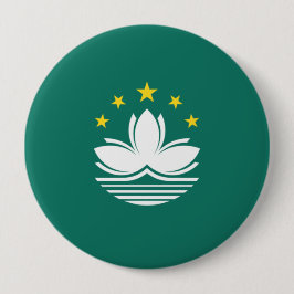 Chapa Redonda De 10 Cm Bandera de Macao (región china)