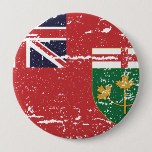Chapa Redonda De 10 Cm Bandera de ONTARIO del vintage