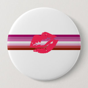 Chapa Redonda De 10 Cm Bandera de orgullo lesbiana de labial