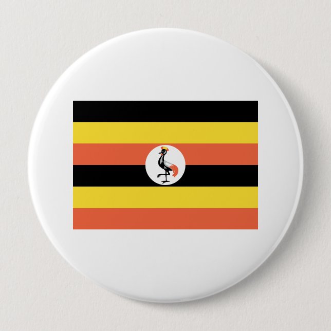 Chapa Redonda De 10 Cm Bandera de Uganda (Anverso)