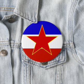 Chapa Redonda De 10 Cm Bandera de Yugoslavia