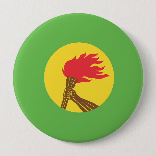 Chapa Redonda De 10 Cm Bandera de Zaire (Anverso)