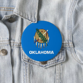 Chapa Redonda De 10 Cm Bandera del estado de Oklahoma