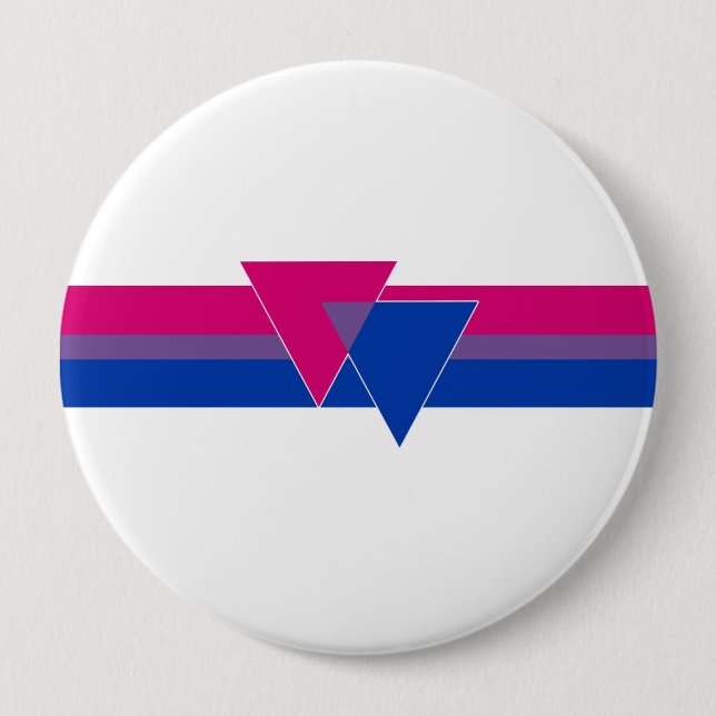 Chapa Redonda De 10 Cm Bandera del Orgullo Bisexual (Anverso)