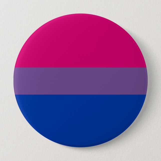 Chapa Redonda De 10 Cm Bandera del Orgullo Bisexual (Anverso)