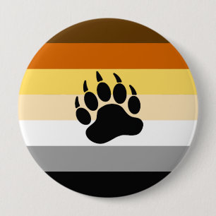 Chapa Redonda De 10 Cm Bandera del Orgullo del Oso