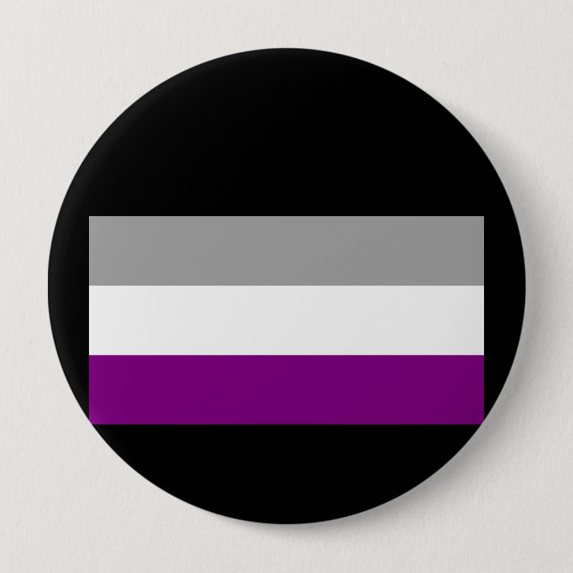 CHAPA REDONDA DE 10 CM BANDERA OFICIAL DE ORGULLO ASEXUAL (Anverso)