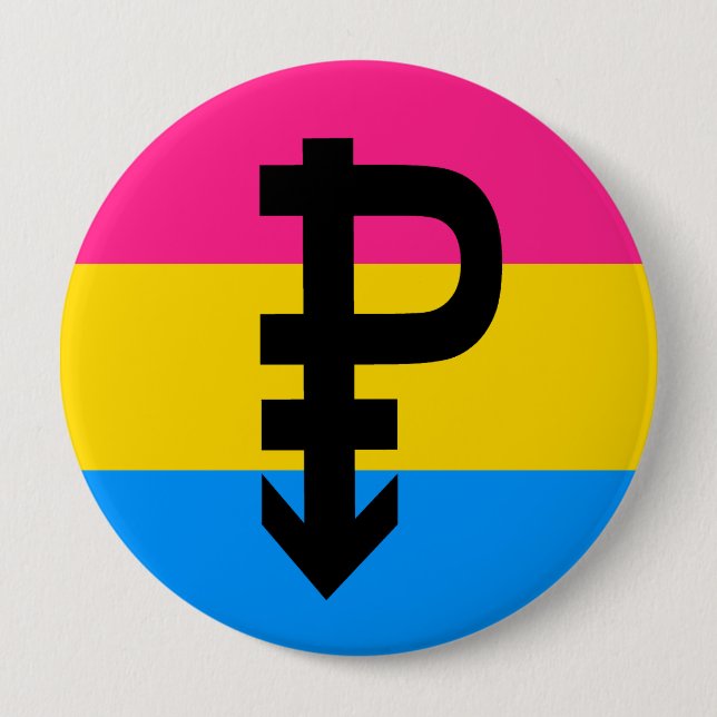 Chapa Redonda De 10 Cm Bandera Pansexual (Anverso)