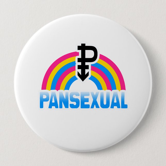 CHAPA REDONDA DE 10 CM BANDERA PANSEXUAL DEL ARCO IRIS (Anverso)