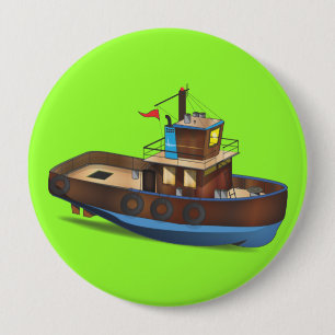 Chapa Redonda De 10 Cm Barco Tug