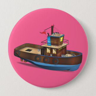 Chapa Redonda De 10 Cm Barco Tug