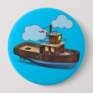 Chapa Redonda De 10 Cm Barco Tug