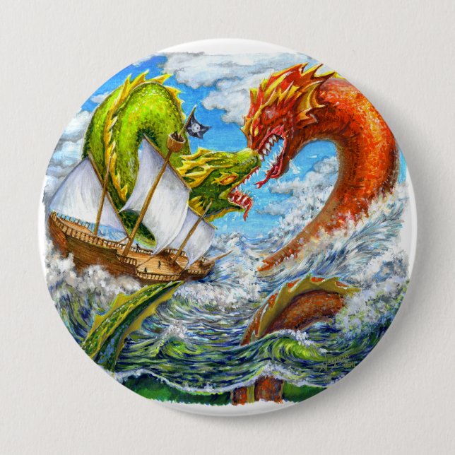 Chapa Redonda De 10 Cm Batalla marítima (Anverso)