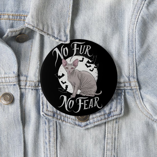 Chapa Redonda De 10 Cm Belleza gata esfinge en Halloween (In situ)