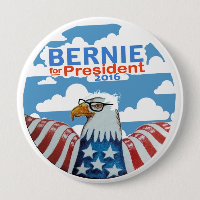 Chapa Redonda De 10 Cm Bernie para el presidente 2016 (Anverso)