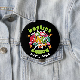 Chapa Redonda De 10 Cm BESTIES BINGO SQUAD Nombre personalizado Bachelore