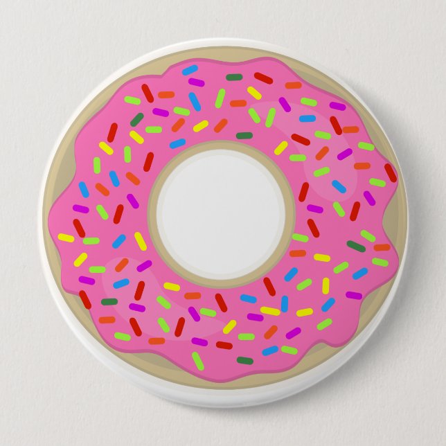 Chapa Redonda De 10 Cm Big Pink Frost Donut (Anverso)