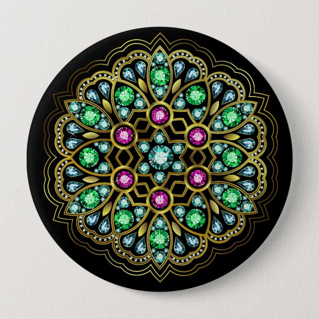 Chapa Redonda De 10 Cm Bling Brooch / Pin para las Damas ... : ) (Anverso)