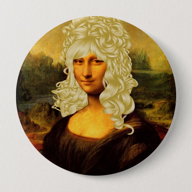 Chapa Redonda De 10 Cm Blonde Mona Lisa (Anverso)