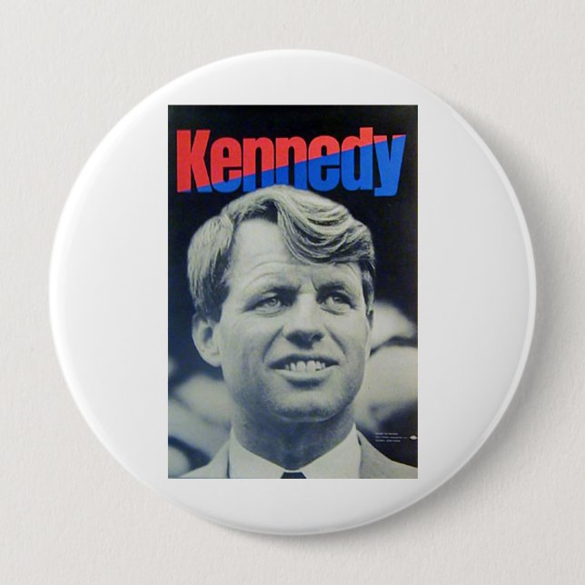 Chapa Redonda De 10 Cm Bobby Kennedy "68 (Anverso)