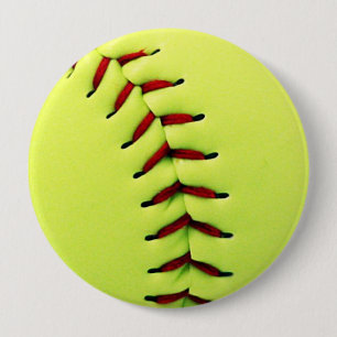 Chapa Redonda De 10 Cm Bola amarilla del softball