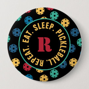 Chapa Redonda De 10 Cm 😍 bolas retro / negro con inicial