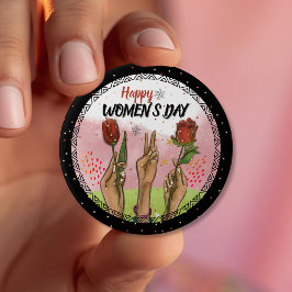 Chapa Redonda De 10 Cm Bold & Empowering: Modern WOMEN'S DAY Statement 