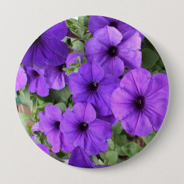 Chapa Redonda De 10 Cm Bonito Petunias (Anverso)