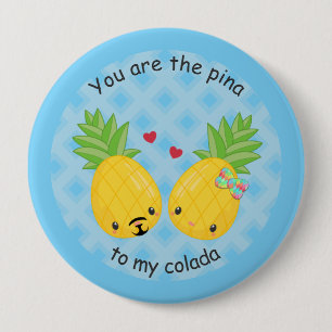 Chapa Redonda De 10 Cm Bonito piña tropical Pina colada romántica