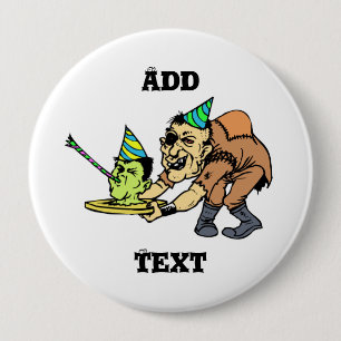 Chapa Redonda De 10 Cm "Botón del cumpleaños del monstruo"