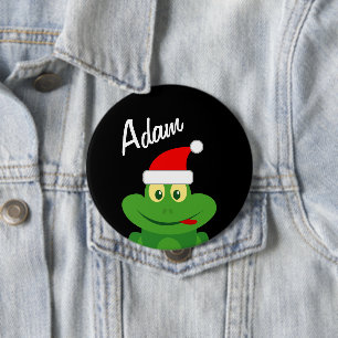 Chapa Redonda De 10 Cm Botones de nombre para fiesta de Navidad con Santa