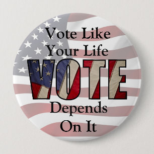 Chapa Redonda De 10 Cm Botones enormes del voto