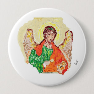 Chapa Redonda De 10 Cm Botones religiosos : Archangel Raphael