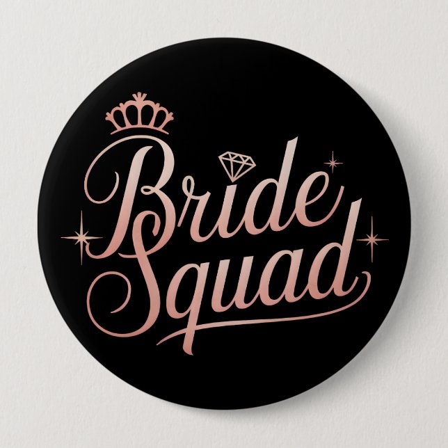 Chapa Redonda De 10 Cm Bride Squad Bachelorette Bridesmaid (Anverso)
