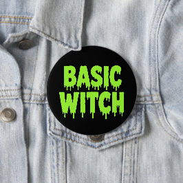 Chapa Redonda De 10 Cm Bruja Básica Divertido Halloween