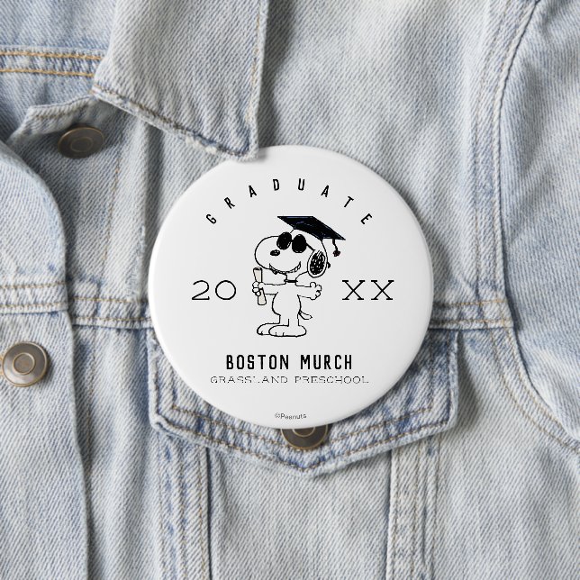 Chapa Redonda De 10 Cm Cacahuetes | Graduado de Snoopy (In situ)