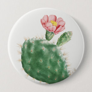 Chapa Redonda De 10 Cm Cactus Cochenillifer, Ilustración Antigua, 1799