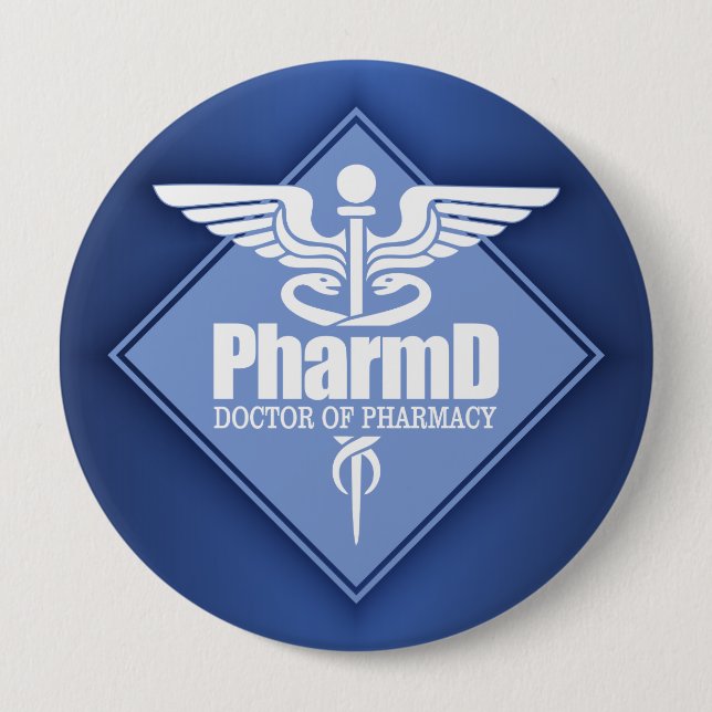 Chapa Redonda De 10 Cm Cad PharmD (diamante) (Anverso)