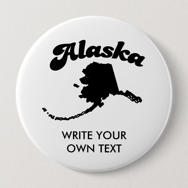 CHAPA REDONDA DE 10 CM CAMISETA DEL LEMA DEL ESTADO DE ALASKA (Anverso)