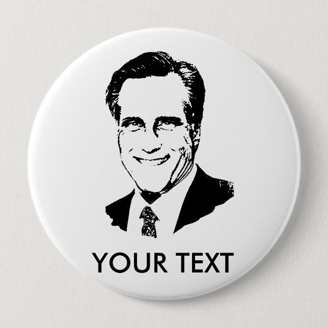 Chapa Redonda De 10 Cm Camisetas de Mitt Romney (Anverso)