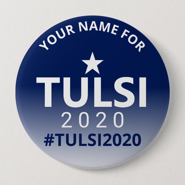 Chapa Redonda De 10 Cm Campaña electoral de Tulsi 2020 en EE.UU. (Anverso)