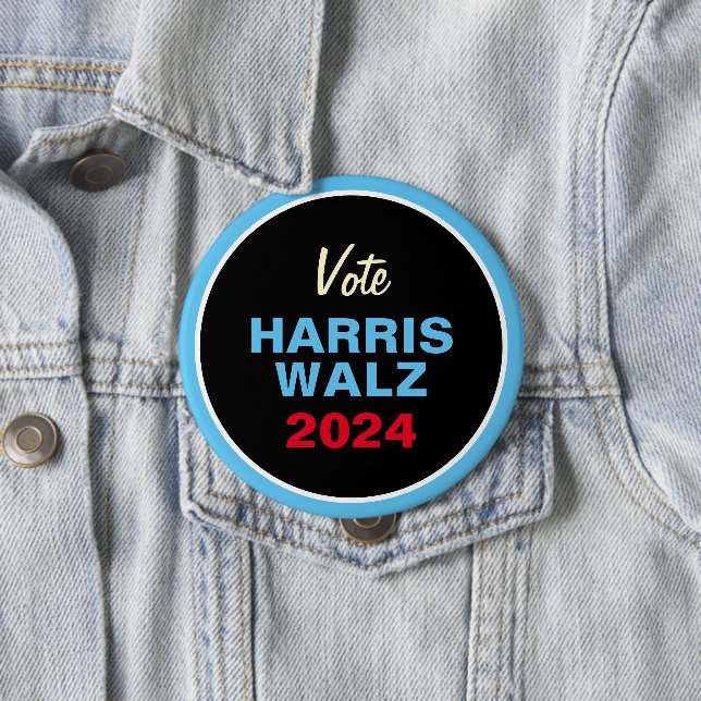 Chapa Redonda De 10 Cm Campaña Vote HARRIS WALZ 2024 (In situ)