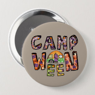 Chapa Redonda De 10 Cm Camping de Halloween Pun de Word