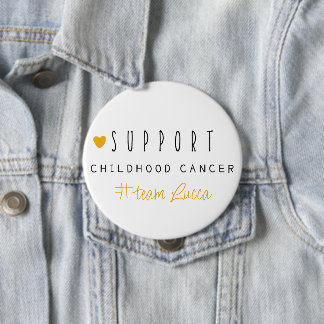 Chapa Redonda De 10 Cm cáncer infantil. Nombre del equipo personalizado.