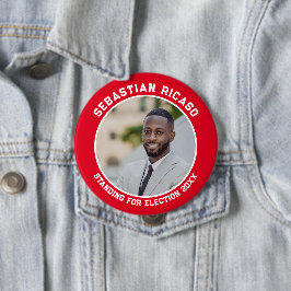 Chapa Redonda De 10 Cm Candidato a foto personalizada para las elecciones