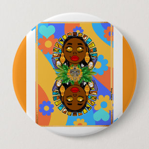Chapa Redonda De 10 Cm Carta de juego floral retro de Oshun Veve