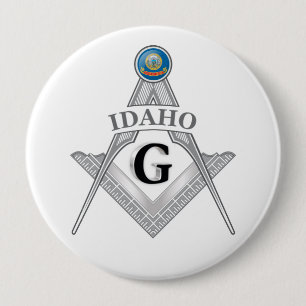 Chapa Redonda De 10 Cm Casa de masonería del estado de Idaho